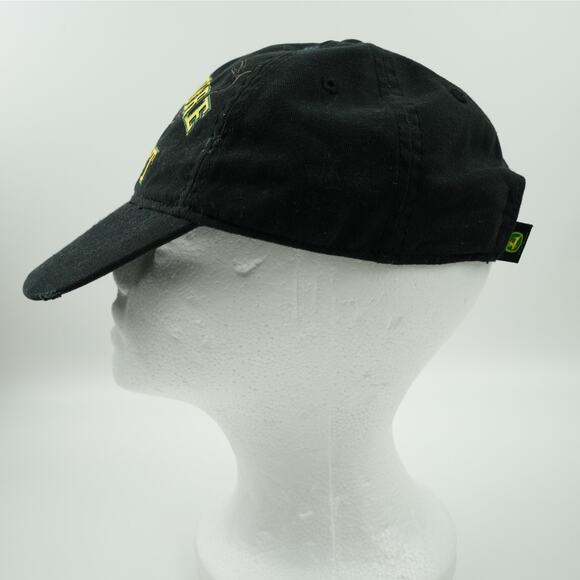 John Deere Hat Cap Ag Dept Tractors Black Yellow Green Distressed S/M Strapback - Picture 4 of 12